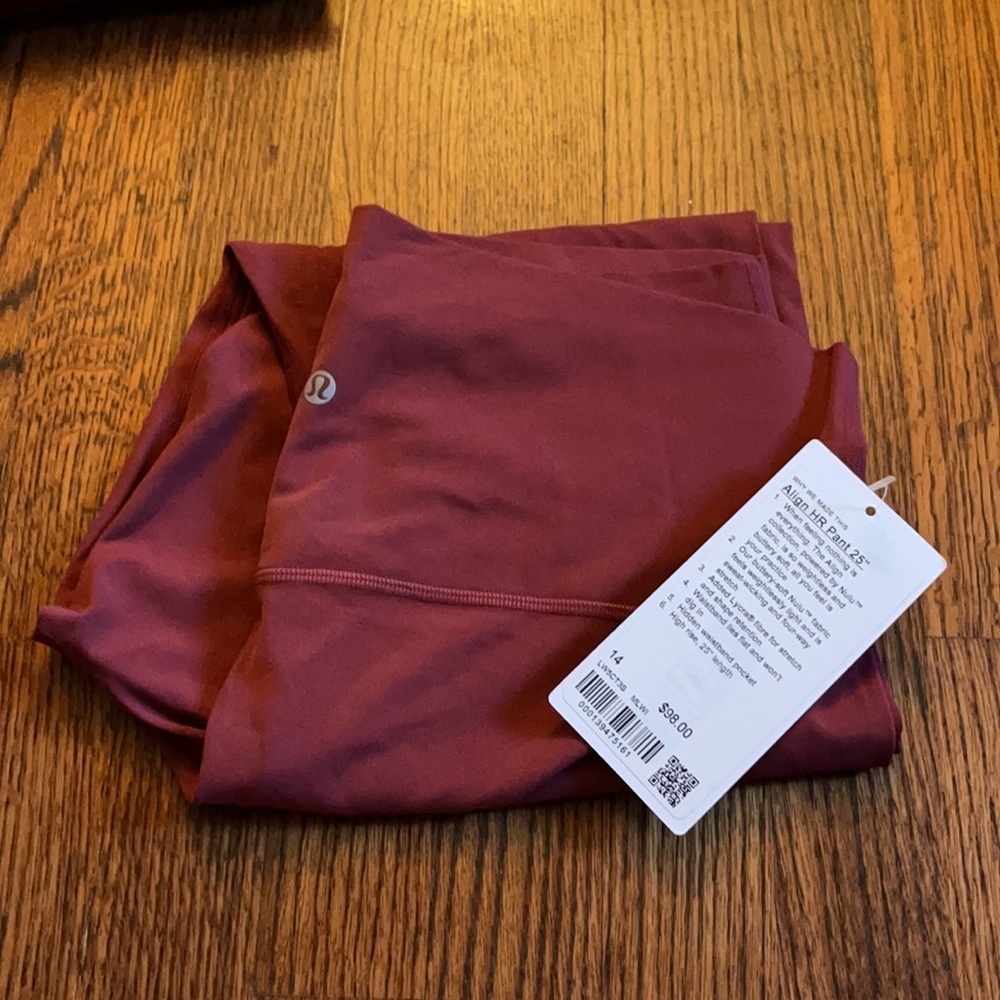 NWT lululemon align HR pant 25” mulled wine size 10 and 14 - Picture 4 of 4
